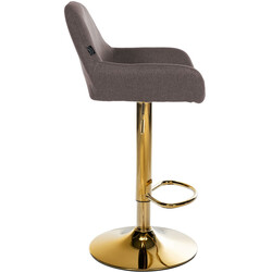 Moderne justerbar barstol med gylden metalramme polstret sæde og 360 grader drejende