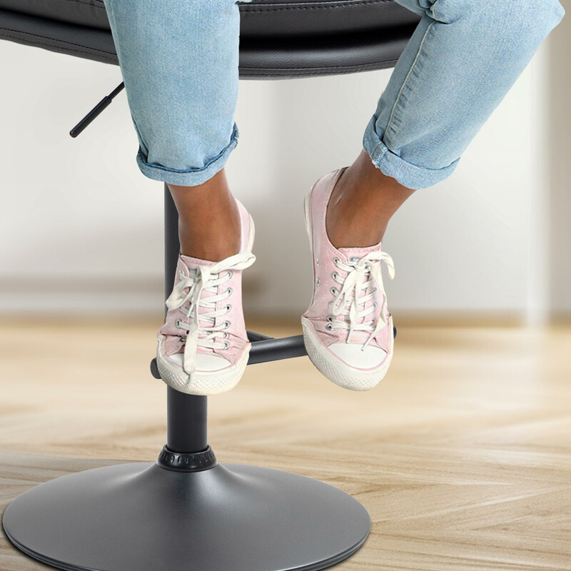 Elegant justerbar barstol med ryglænge fodstøtte drejefunktion og metalramme