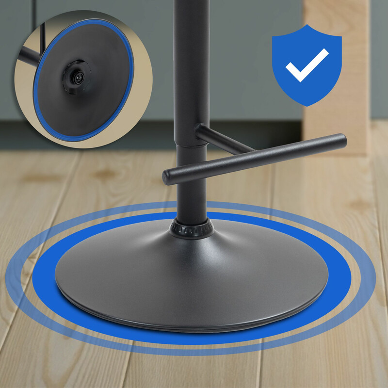 Elegant justerbar barstol med ryglænge fodstøtte drejefunktion og metalramme