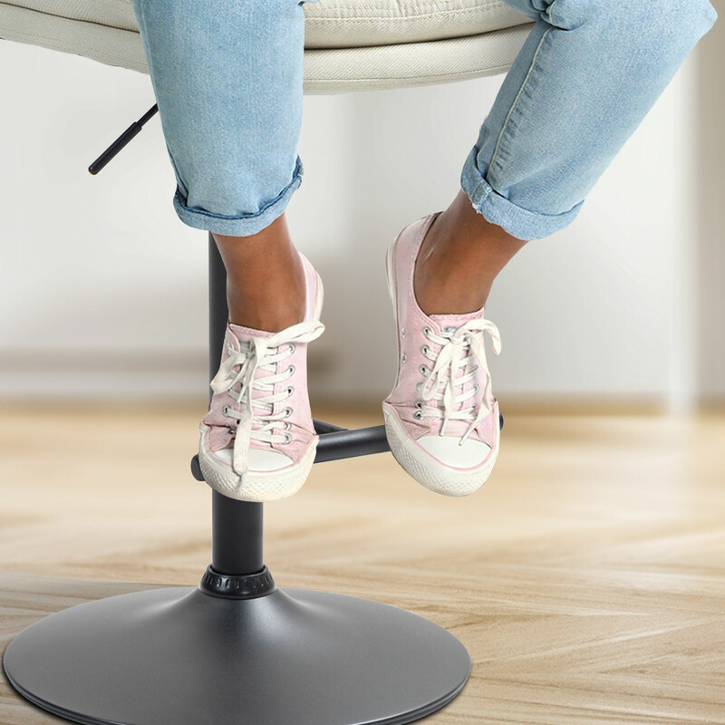 Elegant højdejusterbar barstol med polstret sæde ryglæn og fodstøtte