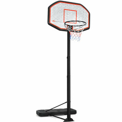Basketstativ justerbar højde 200-305 cm PE-basis stålram 45 cm ring