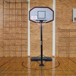 Basketstativ justerbar højde 200-305 cm PE-basis stålram 45 cm ring
