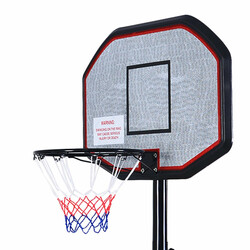 Basketstativ justerbar højde 200-305 cm PE-basis stålram 45 cm ring