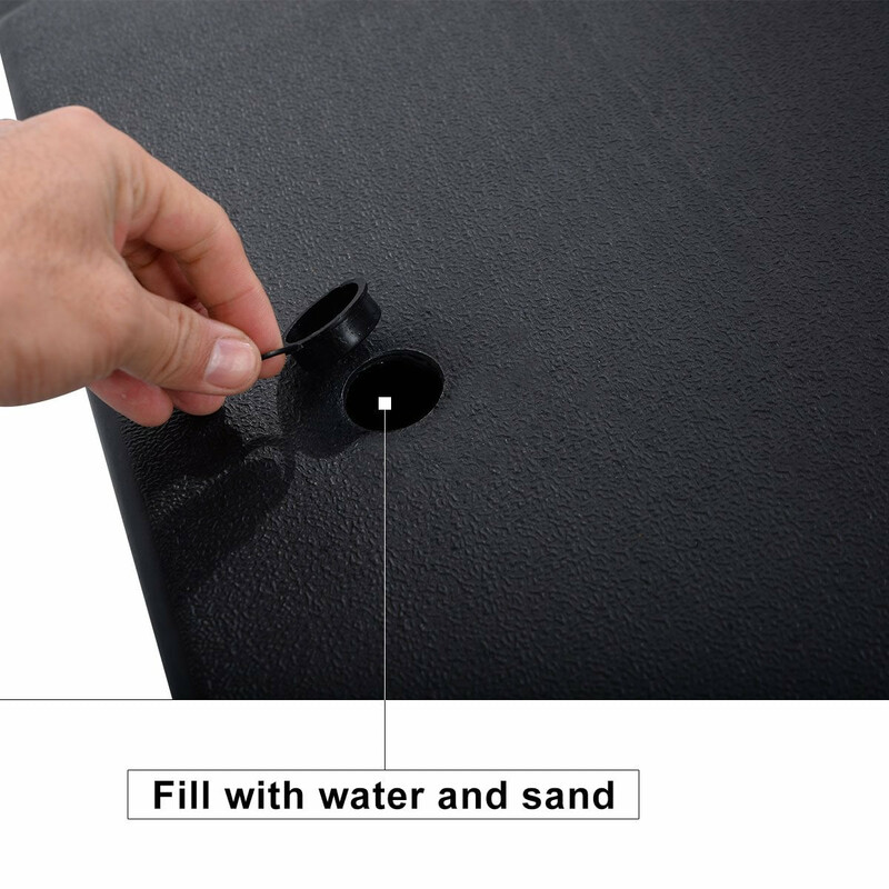 Basketstativ justerbar højde 200-305 cm PE-basis stålram 45 cm ring