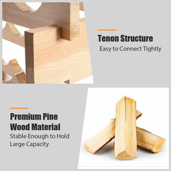 Stabelbart vinflaskeholder i fyrretræ 119x29x72 cm 72 flasker