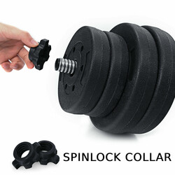 Hantelset 2-i-1 med stang 30 kg rustfri 2 stænger og 16 vægtskiver