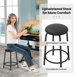 Ritbord justerbar højde 73-98 cm med opbevaring og hældbar bordplade