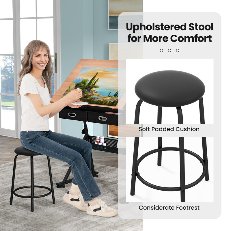 Ritbord justerbar højde 73-98 cm med opbevaring og hældbar bordplade