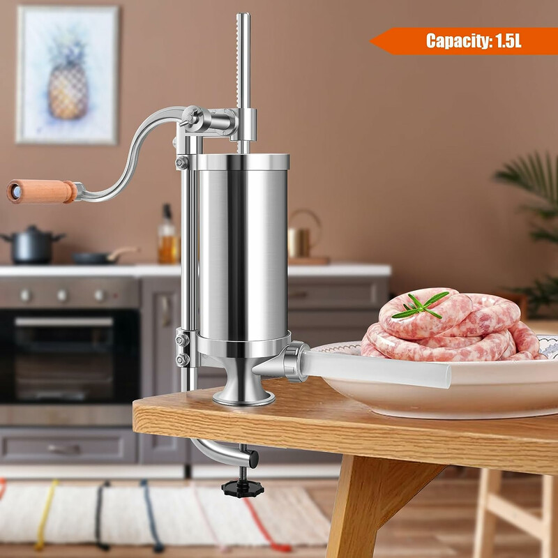 5l aluminium med 4 fyldningsrør til hjemmelavede pølser