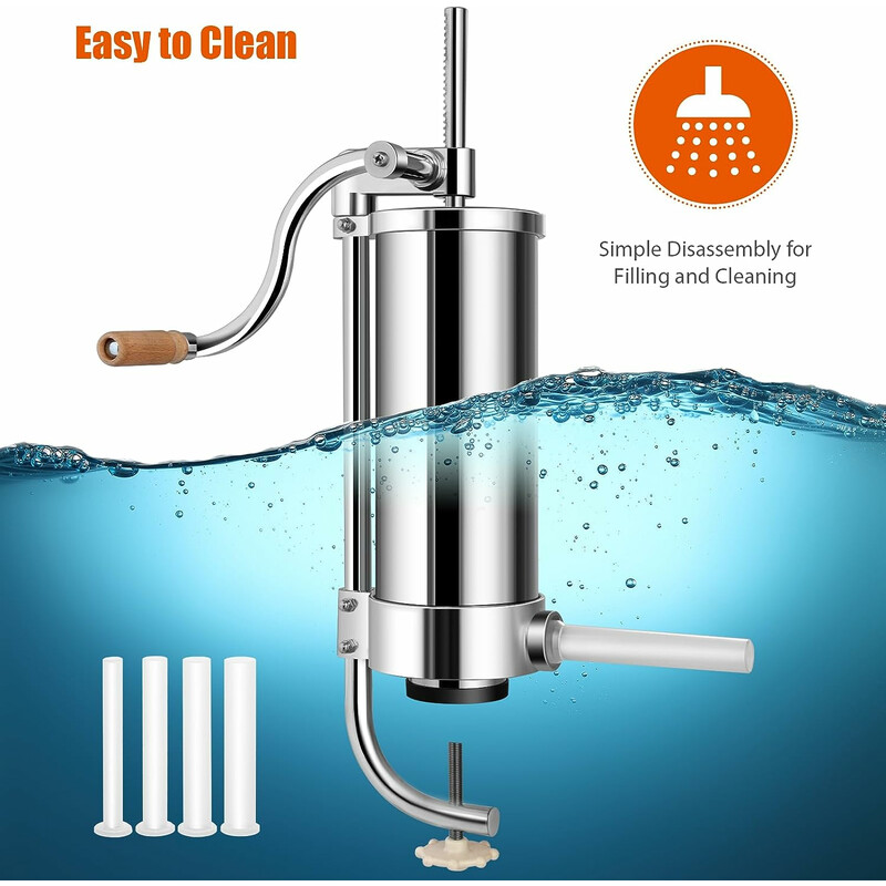 5l aluminium med 4 fyldningsrør til hjemmelavede pølser