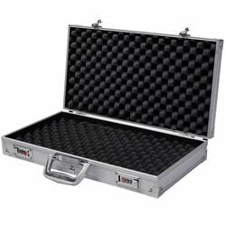 Aluminium opbevaringskasse med to kombinationslåse justerbar skum 47x25x8