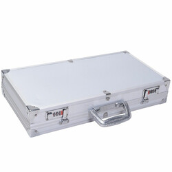 Aluminium opbevaringskasse med to kombinationslåse justerbar skum 47x25x8