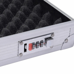 Aluminium opbevaringskasse med to kombinationslåse justerbar skum 47x25x8