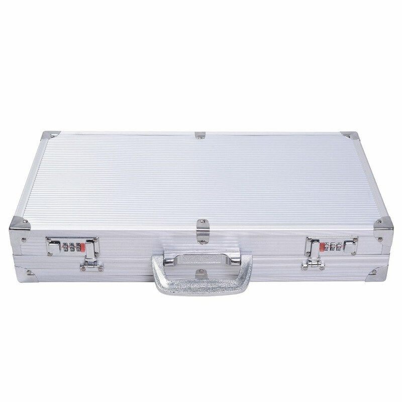 Aluminium opbevaringskasse med to kombinationslåse justerbar skum 47x25x8