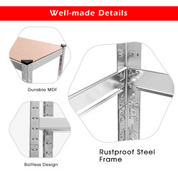 metalhylde justerbar 180x120x40 cm til garage med plads til 8 dæk