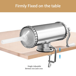 Pølsefylder 3 L med tre fyldningsrør i rustfrit stål og aluminium