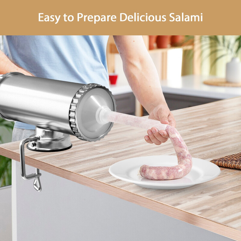 Pølsefylder 3 L med tre fyldningsrør i rustfrit stål og aluminium