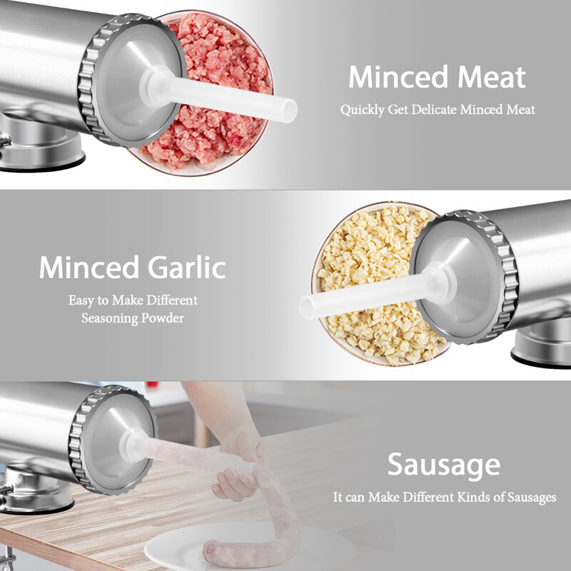 Pølsefylder 3 L med tre fyldningsrør i rustfrit stål og aluminium