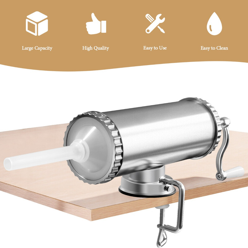 Pølsefylder 3 L med tre fyldningsrør i rustfrit stål og aluminium