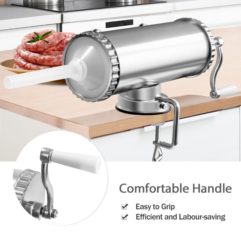 Pølsefylder 3 L med tre fyldningsrør i rustfrit stål og aluminium