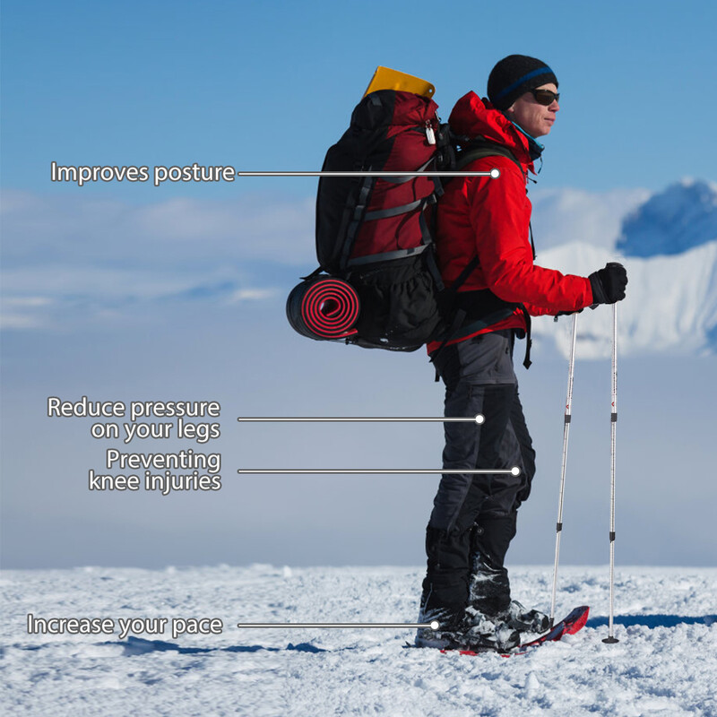 Justerbare lette aluminium vandrestave 65-135 cm 2 stk