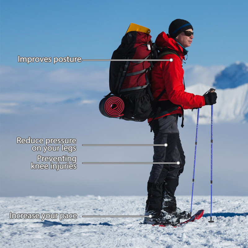 Justerbare lette aluminium vandrestave 65-135 cm 2 stk