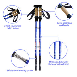 Justerbare lette aluminium vandrestave 65-135 cm 2 stk