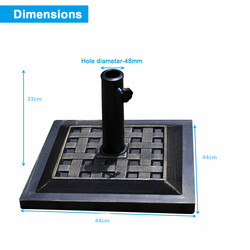 Parasolstativ firkantet bronze 440x440x330 mm med Φ57 stålram