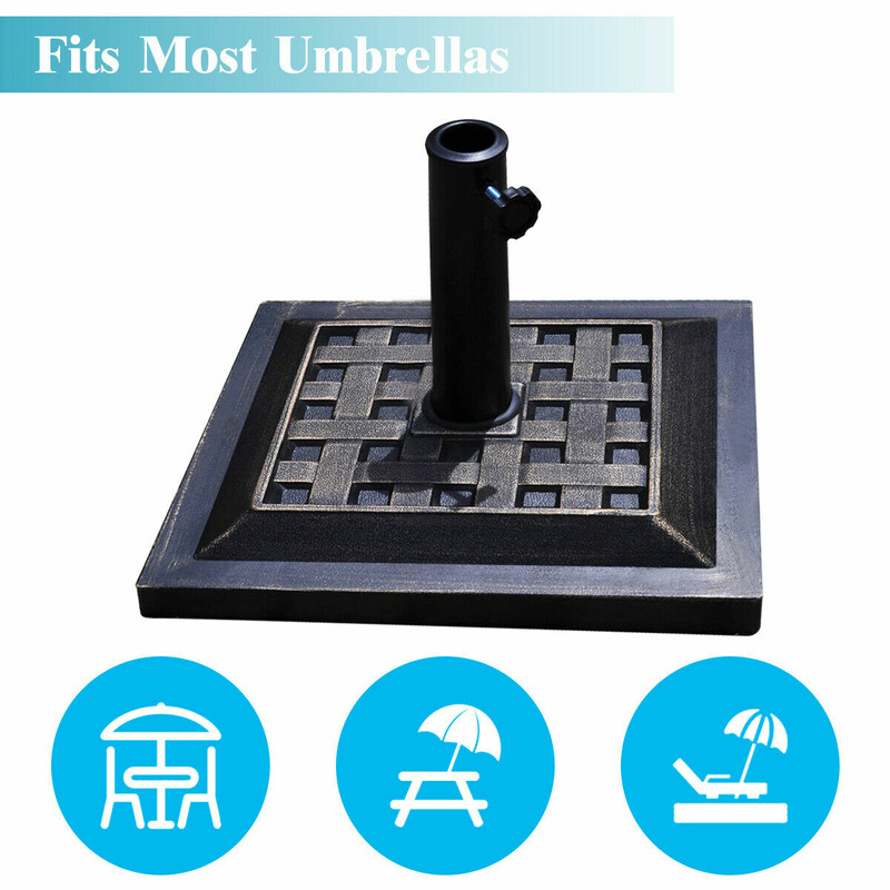 Parasolstativ firkantet bronze 440x440x330 mm med Φ57 stålram