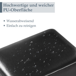 Fodpall i PU-læder med træramme 40x30x24 cm rød