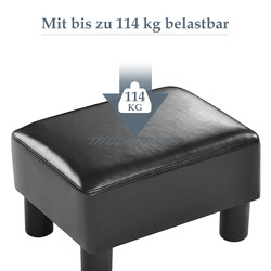 Fodpall i PU-læder med træramme 40x30x24 cm rød