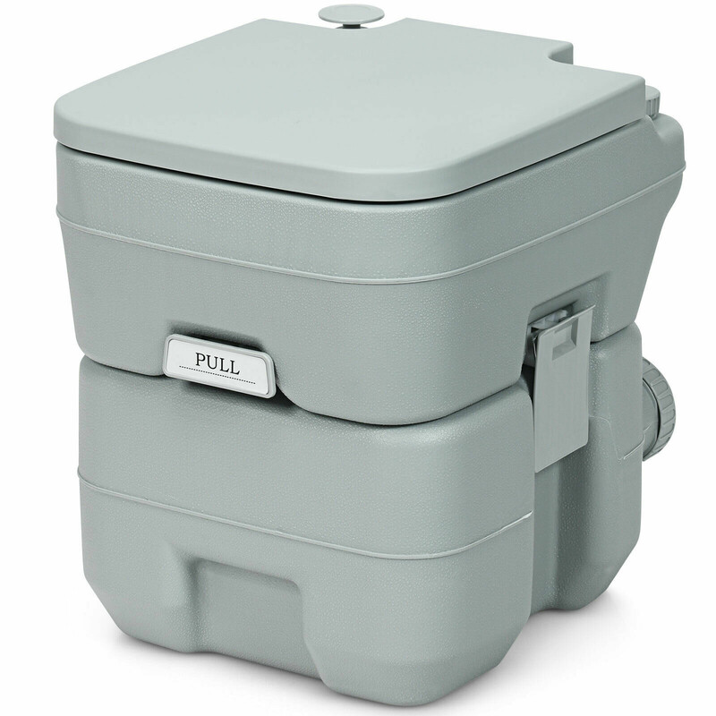 Bærbar campingtoilet 20 L HDPE grøn til udendørs brug
