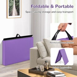 Foldbar træningsmåtte PU-læder EPE-skum 180x60 cm lilla