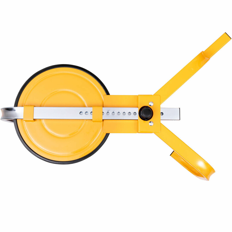 Stålhjul lås 13-15 tommer gul zinkbelægning med 2 nøgler