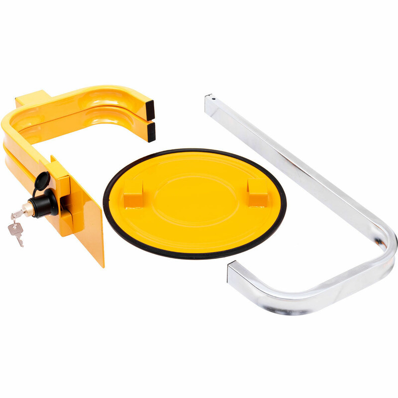 Stålhjul lås 13-15 tommer gul zinkbelægning med 2 nøgler