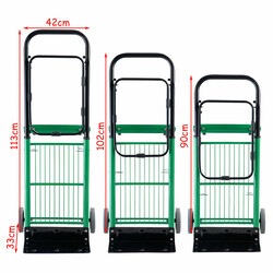 Sækvogn 2-i-1 stål justerbart håndtag 90 kg kapacitet sammenklappelig