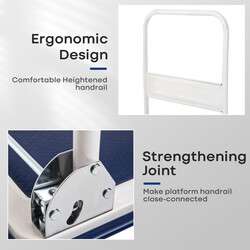 Transportvogn hopfoldelig pulverlakeret metal 60x90 cm 300 kg blå/hvid