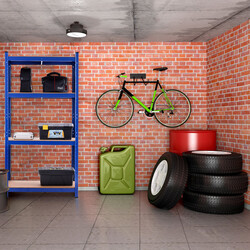 Metallhylde med fire hylder blå 80x40x160 cm 720 kg kapacitet