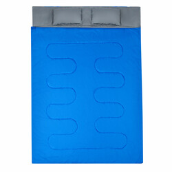 Sovsæk polyester 2-i-1 til to personer 190x150 cm sort