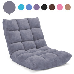 Foldbar gulvstol med justerbart ryglæn og korallvelour