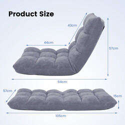 Foldbar gulvstol med justerbart ryglæn og korallvelour