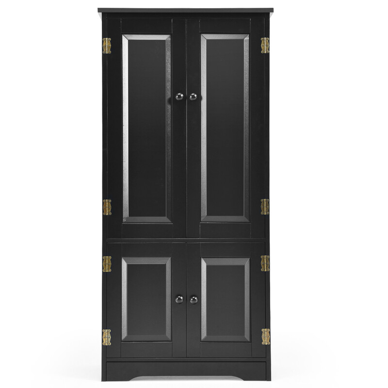 Højskab i sort MDF med fire justerbare hylder 59x32x123 cm