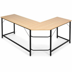 L-formet hjørneskrivebord i MDF og stål 168x125 cm med justerbar CPU-holder