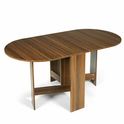 Faldbart udendørs bord i brun spånskive 163x80 cm til 4-6 personer