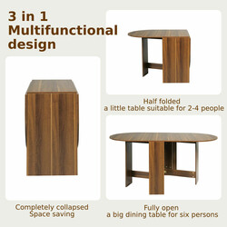 Faldbart udendørs bord i brun spånskive 163x80 cm til 4-6 personer