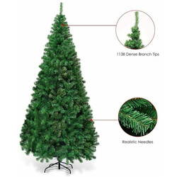 Kunstig juletræ i PVC med metalfod 150-240 cm grøn