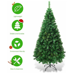 Kunstig juletræ i PVC med metalfod 150-240 cm grøn