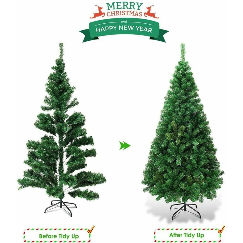 Kunstig juletræ i PVC med metalfod 150-240 cm grøn