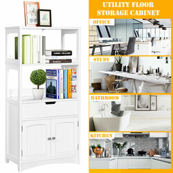 Hvid opbevaringsskab i MDF med skuffe 32