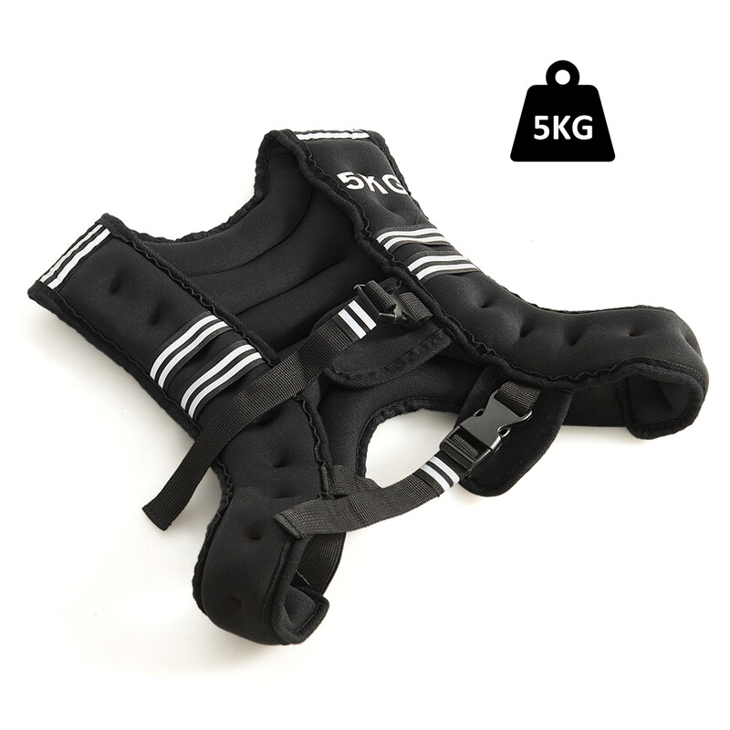 Vægtvest justerbar 5 kg neopren med refleks og lomme
